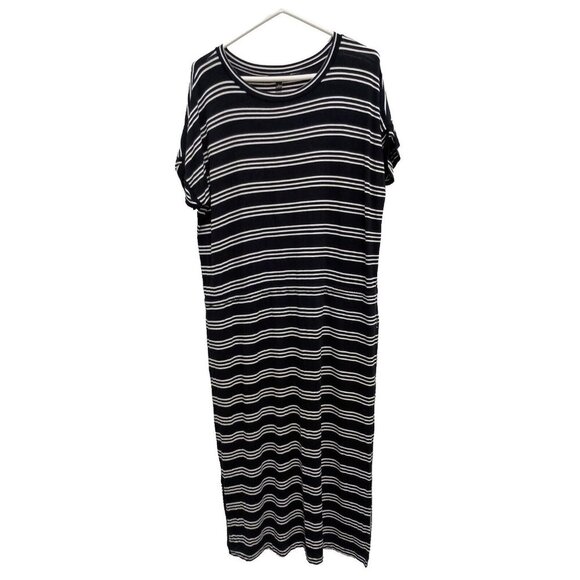 Banana Republic Dresses & Skirts - Banana Republic Womens T-Shirt Maxi Dress Large Black White Stripes Side Slit